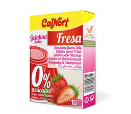 Gélatine saveur Fraise 0% sucres 28 g CALNORT