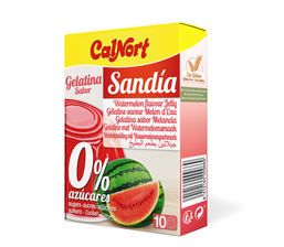 Gélatine saveur Melon d’Eau 0% sucres 28 g CALNORT